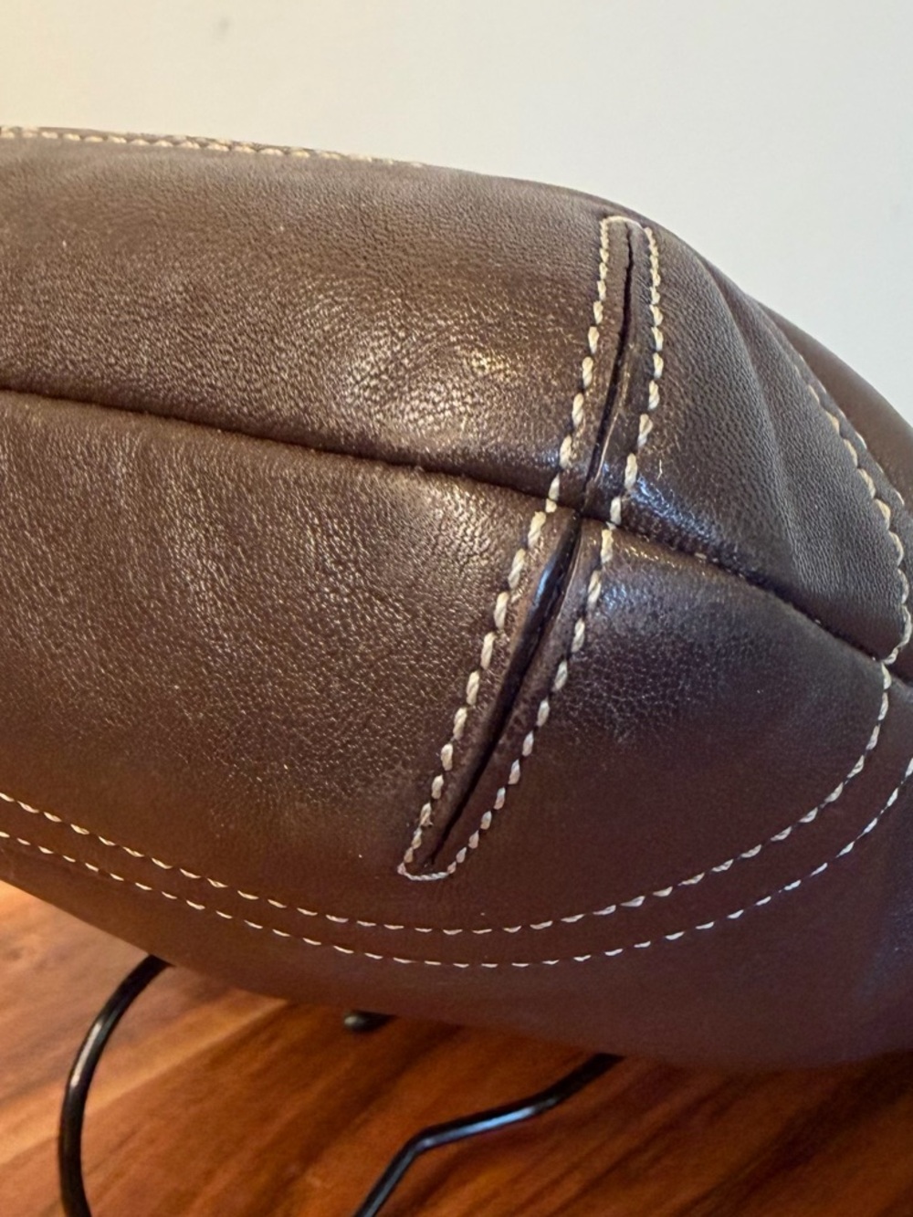 Vintage COACH Soho Slim Duffel Dark Brown Leather Shoulder Purse 1453 EUC - Picture 14 of 17